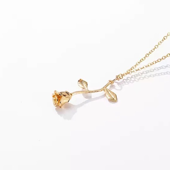 “Beauty & the Beast" Rose Dainty Elegant Necklace - Picture 2 of 12